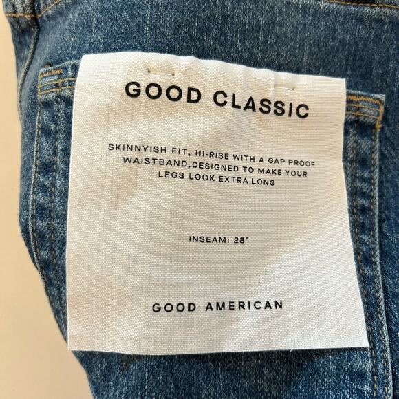 NWT Good American Womens Good Classic Blue 940 Hi-Rise Raw Hem Jean 4/27 - Picture 10 of 16